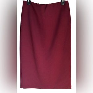 Metaphor Red Midi Pencil Skirt